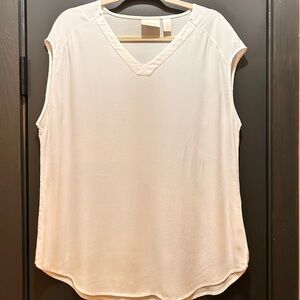 Chico’s Elegant White Rayon Sleeveless Top